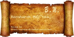 Bernhardt Mátka névjegykártya